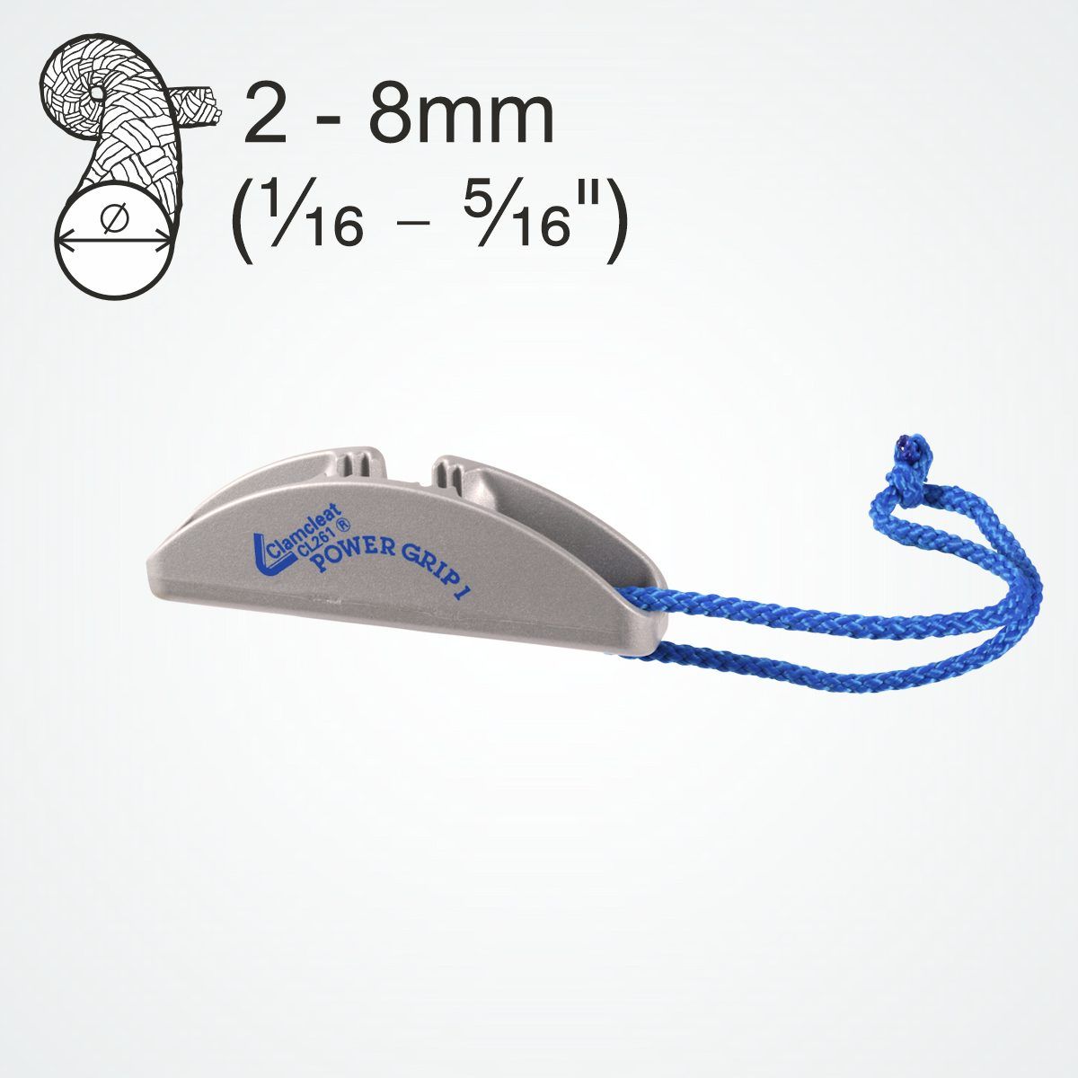 CL261 PowerGrip 1 Tauklemme Clamcleat Aluminium 3-6mm