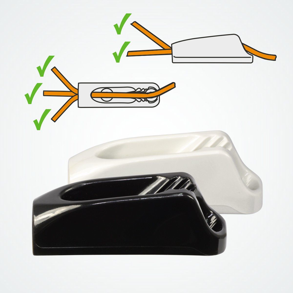 Clamcleat® CL263 Micros – Nylon Klemme mit Leitöse für Tauwerk 1-4 mm