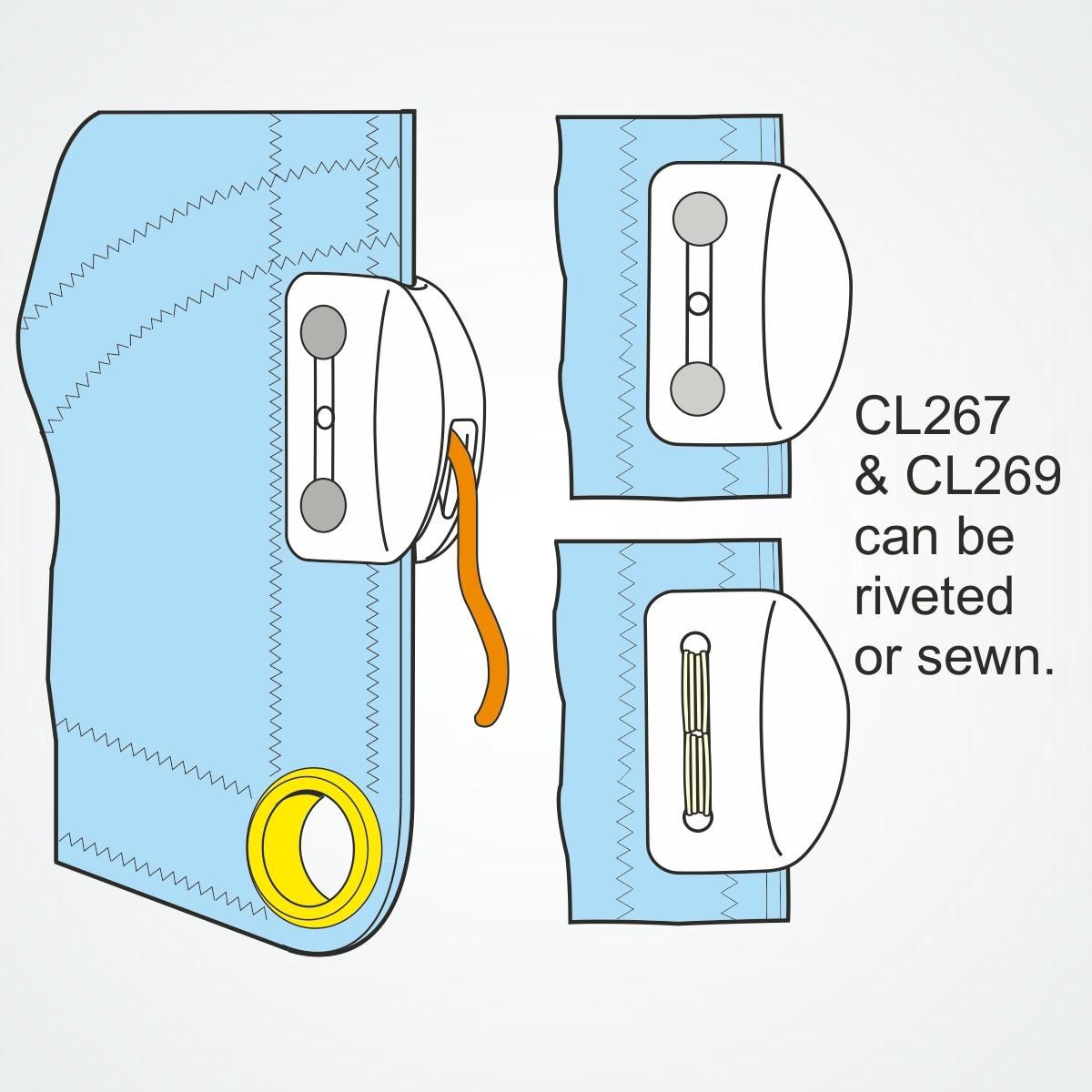 CLAMCLEAT CL267 Micros Liekleinenklemme Nylon mit Aluklemme -