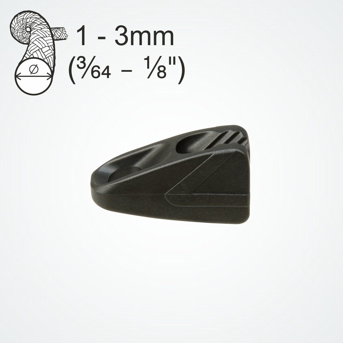 CL282 Tie-down Micros Klemme Clamcleat Nylon schwarz 1-3mm
