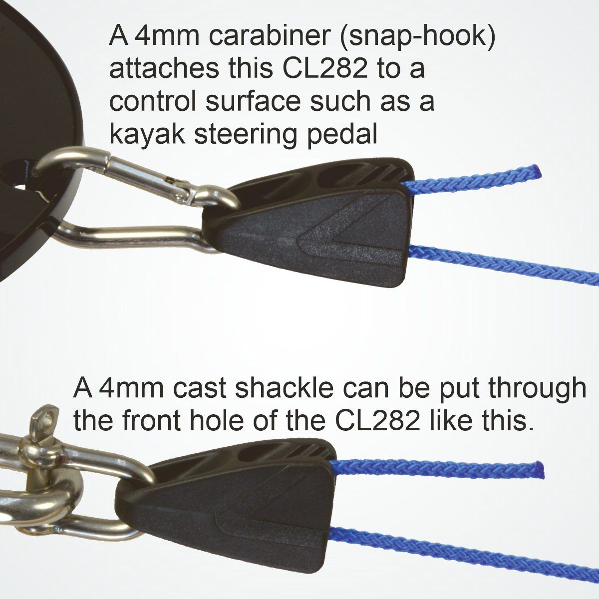 CL282 Tie-down Micros Klemme Clamcleat Nylon schwarz 1-3mm