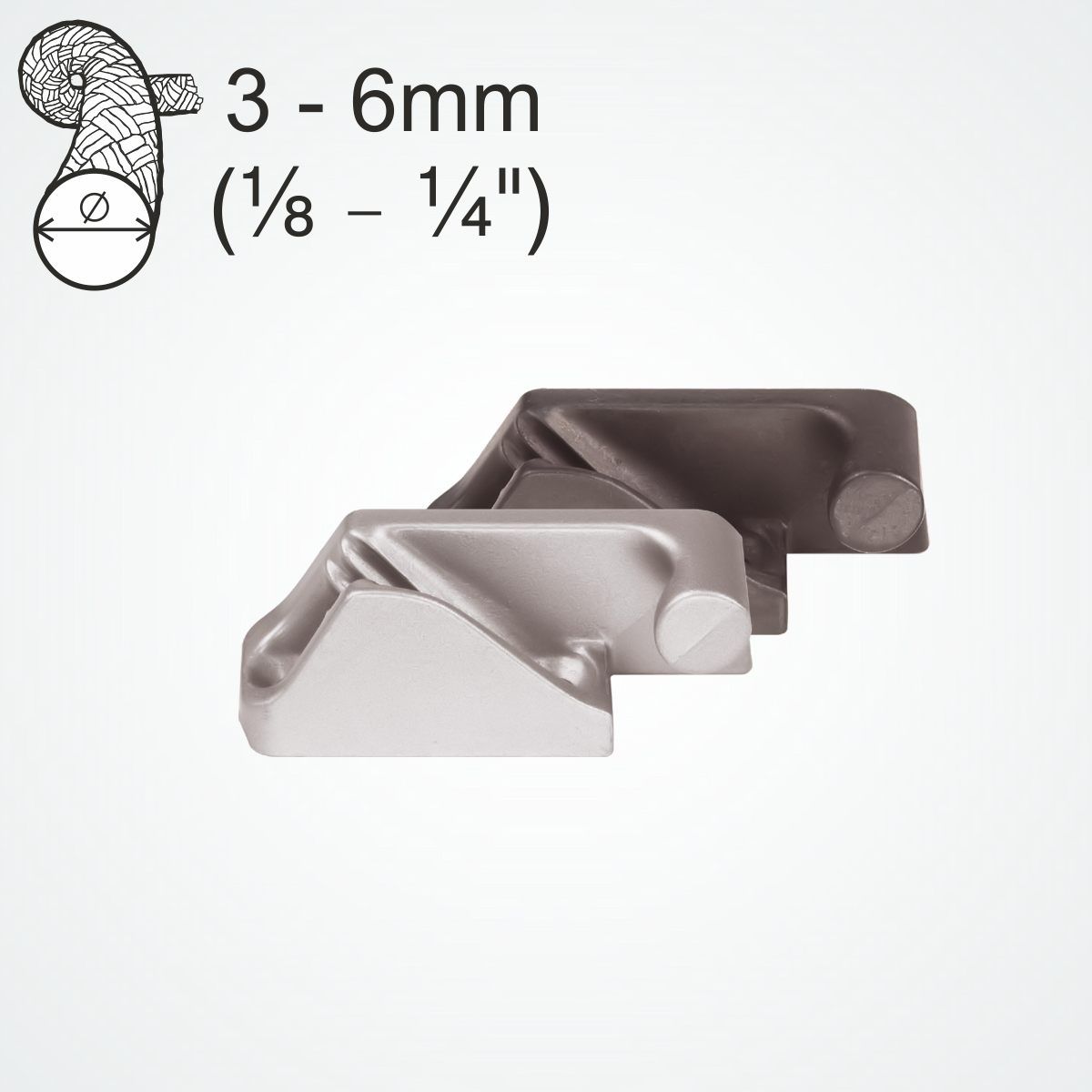 Clamcleat® CL217AN-II Steuerbord-Klemme 3-6 mm - Harteloxiertes Aluminium Racing Junior Mk2