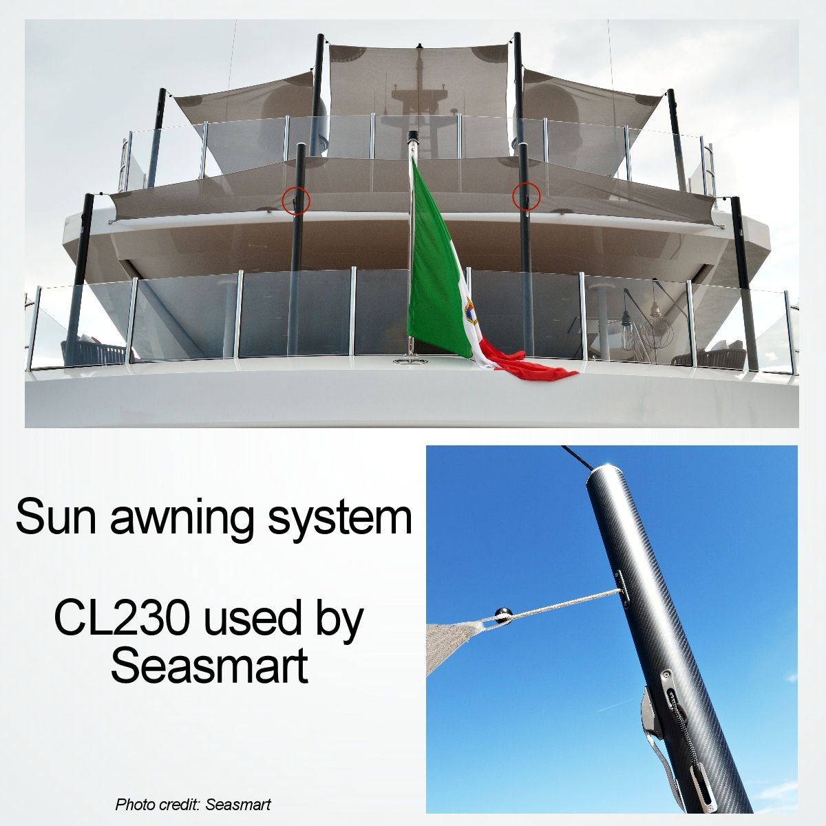 Clamcleat® CL230AN Unterrolle 3-6 mm - Harteloxiertes Aluminium Tauklemme