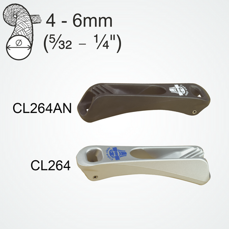 CL264 Cobra Klemme Kitesurfklemme Clamcleat Alu + Nylon 4-6mm
