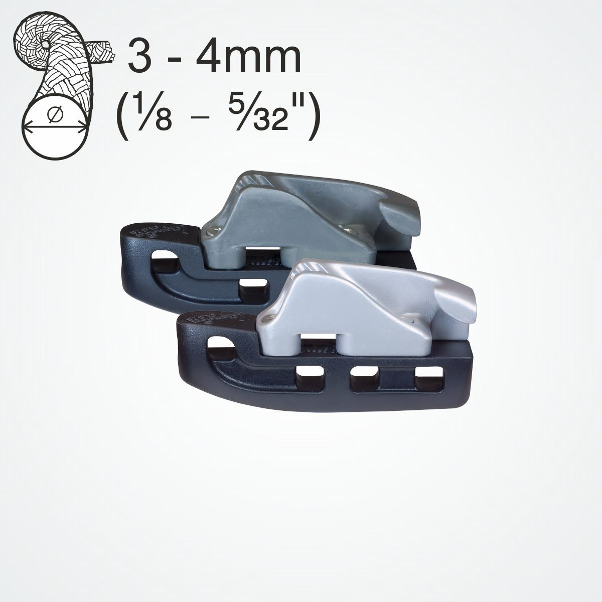 CL82877AN Tauklemme Clamcleat Alu harteloxiert mit CL277AN 3-4mm