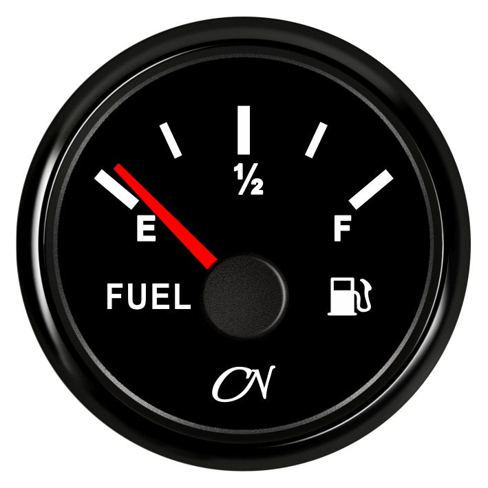 CN Kraftstofftank-Anzeige analog 57mm 12/24V 240-33 Ohm - Schwarz Weiß Chrom schwarz