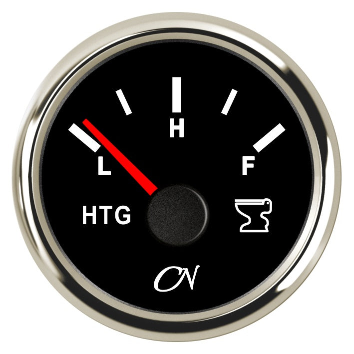 CN Abwassertank-Anzeige analog 57mm 12/24V 240-33 Ohm - Schwarz Weiß Chrom schwarz chrom