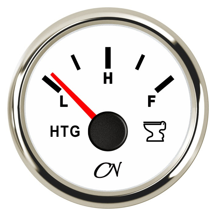 CN Abwassertank-Anzeige analog 57mm 12/24V 240-33 Ohm - Schwarz Weiß Chrom weiß