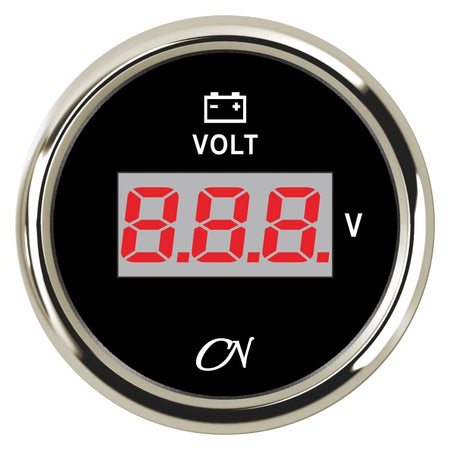 CN Voltmeter-Anzeige digital 57mm 12/24V 9-32V - Schwarz Weiß Chrom schwarz chrom