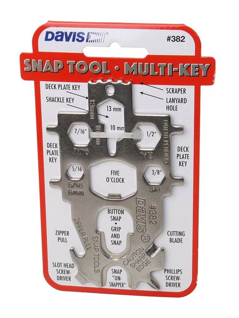 DAVIS SNAP TOOL Multikey Edelstahl - 19 Funktionen Multitool