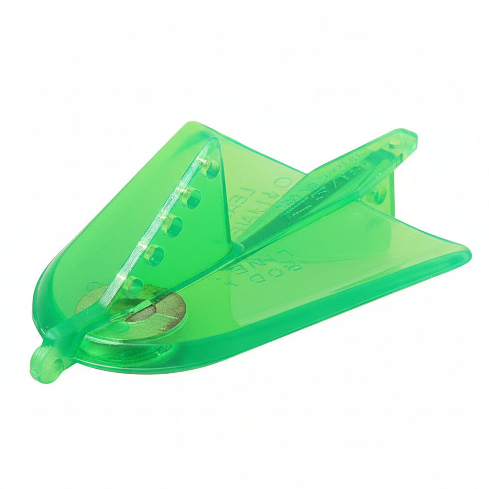 Davis Fish Seeker DA510 grün – Seitenansicht des Tiefentauchers mit Befestigungslöchern und Metallachse