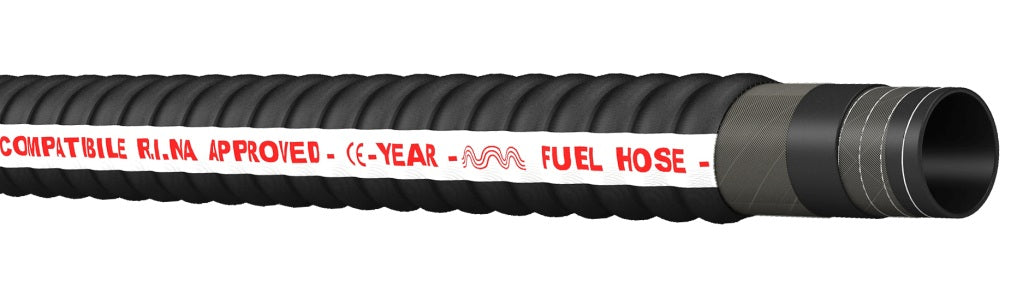 Treibstoffschlauch Gummi mit Stahlspirale - EN ISO 7840 A1 - E10/B10 kompatibel