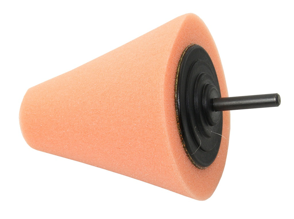 Polierkegel 80x82mm Schaft 6mm – mittel orange – für Bohrmaschine & Akkuschrauber