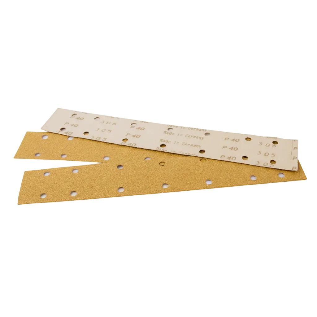 Schleifstreifen 420x70mm Klett 2x7-Loch – P40-P240 – 50-100 Stück