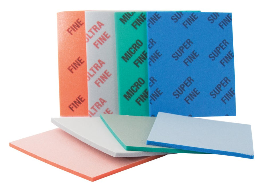 Schleif-Softpad 115x140x5mm – P320 bis P1200 – flexibel – 4 Körnungen