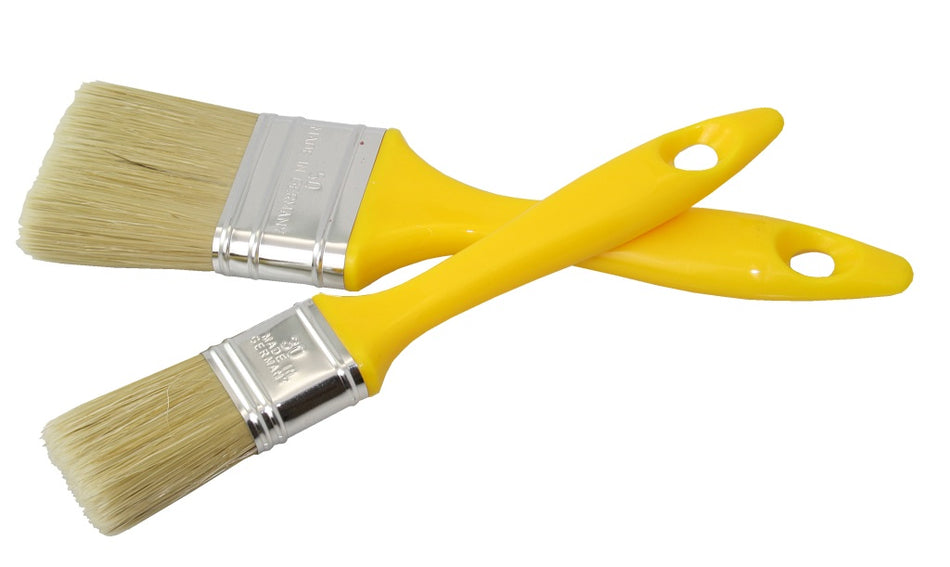 Flachpinsel 6. Stärke – 30mm & 50mm – helle Borstenmischung – Kunststoffstiel