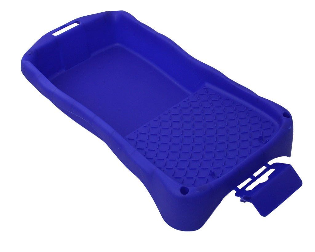 Farbwanne blau – klein 16x31cm & groß 24x32cm – mit Pinselhalter