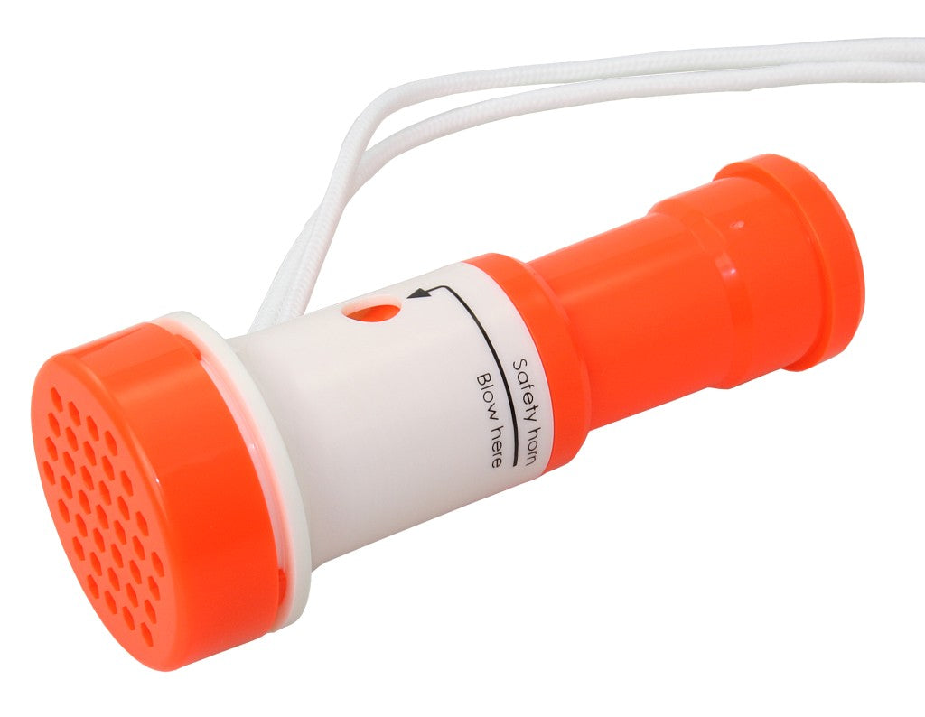 Nebelhorn Kunststoff Orange/Weiß – Gerade – Mit Bändsel