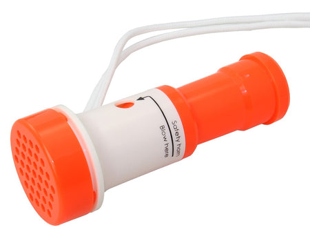 Nebelhorn Kunststoff Orange/Weiß – Gerade – Mit Bändsel