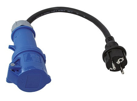 CEE Adapterkabel 230V 3-polig 3,0m - Schuko-Stecker auf CEE-Kupplung IP44 TWIST