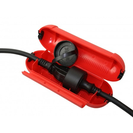 ElektroSafe Schutzbox für Schuko-Steckverbindungen IP44 Rot - Verbindungsbox