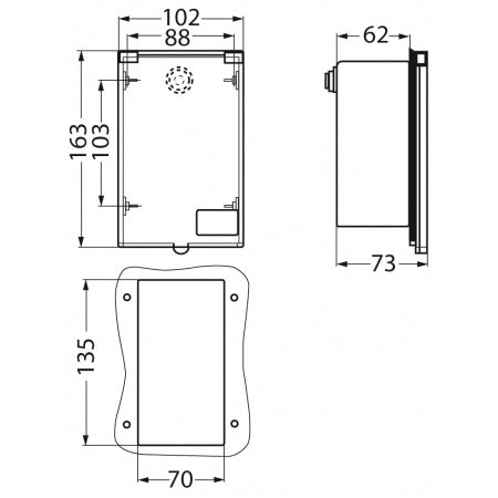CEE Einbau-Wandstecker Ausschwenkbar 230V 16A 3-polig - IP44 Witterungsbeständig