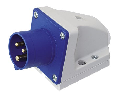 CEE Aufbau-Wandstecker 15° 230V 16A 3-polig - IP44 Spritzwassergeschützt