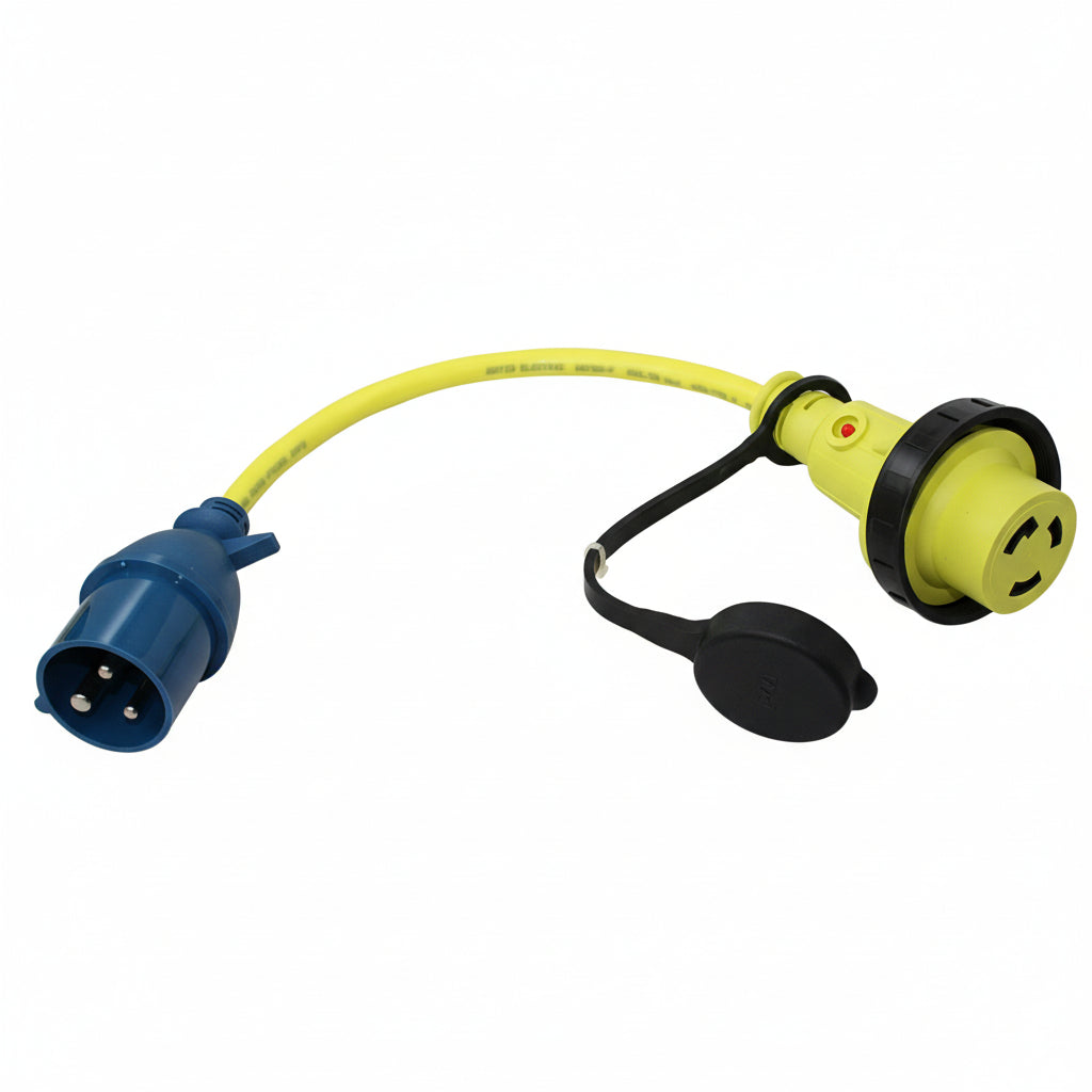 CEE Adapterkabel NEMA L6 230V 16A 25m H07BQ-F IP44 LED Twist-Lock