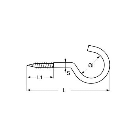 Wäscheleinenhaken - Edelstahl A2 - 3 Größen - 10 Stück