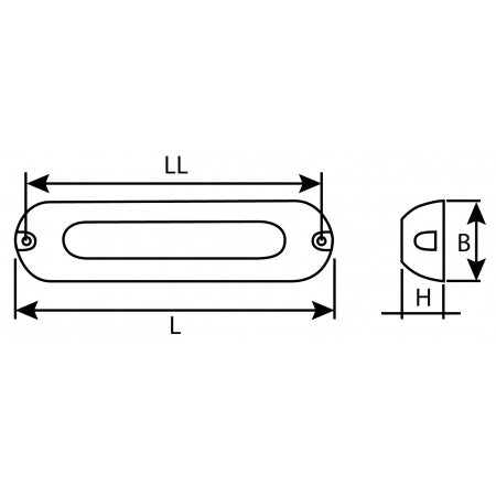 DYLAN LED-Unterwasserlicht 2 LED 12/24V - Edelstahl AISI317L Weiß/Blau