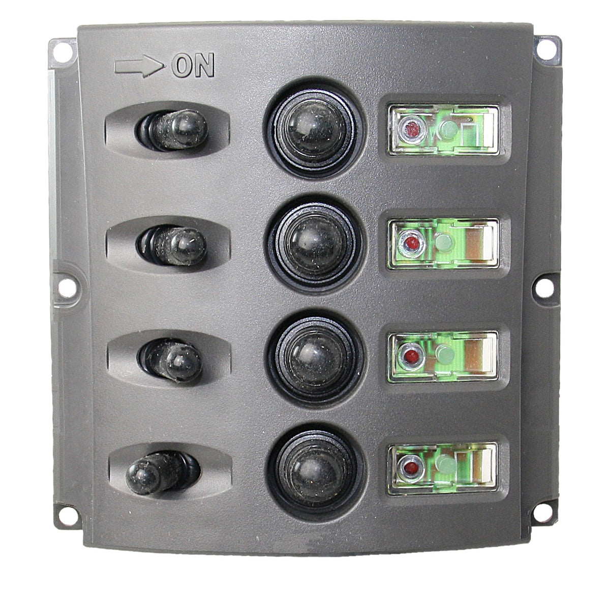 Schaltpaneel 4-fach mit Sicherungsautomaten - 37A Nylon vertikal