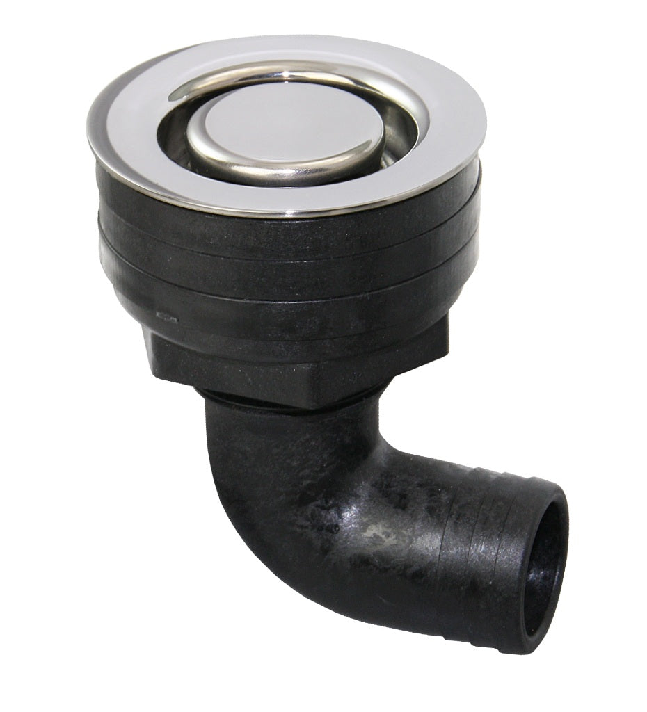 Decksablauf Acetal mit Edelstahlkappe - Gerade & 90° Winkel - für 25mm Schlauch