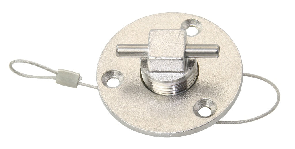 Lenzstopfen mit Vierkantschraube Edelstahl A4 - iD19mm