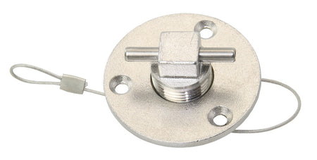 Lenzstopfen mit Vierkantschraube Edelstahl A4 - iD19mm