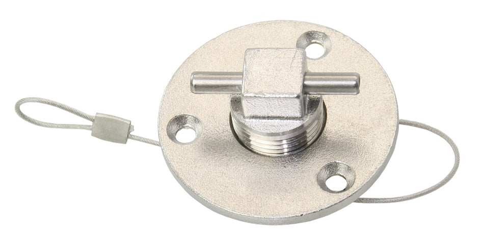 Lenzstopfen mit Vierkantschraube Edelstahl A4 - iD19mm