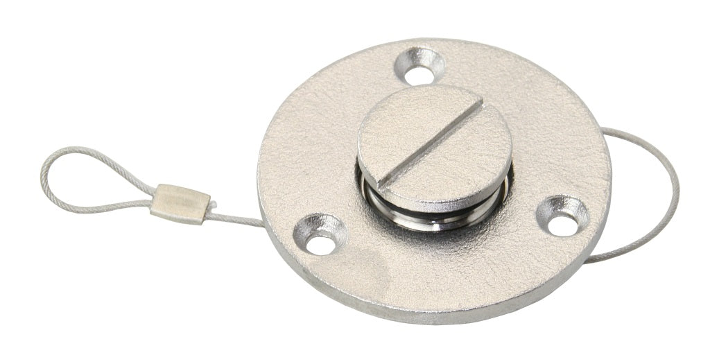 Lenzstopfen mit Schraubverschluss und Schlitzantrieb Edelstahl A4 - iD19mm