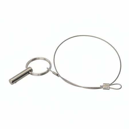Kugelsperrbolzen mit 15 cm Sicherungsseil - Edelstahl 1.4401 V4A ohne Befestigungsplatte