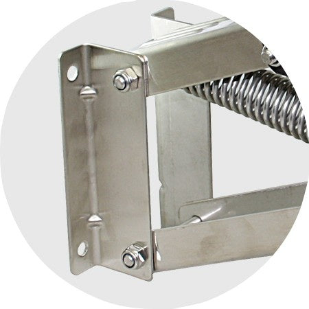 Außenborder-Halterung aus Edelstahl A2 und Holz - Bis 10 PS, fest oder einstellbar fest