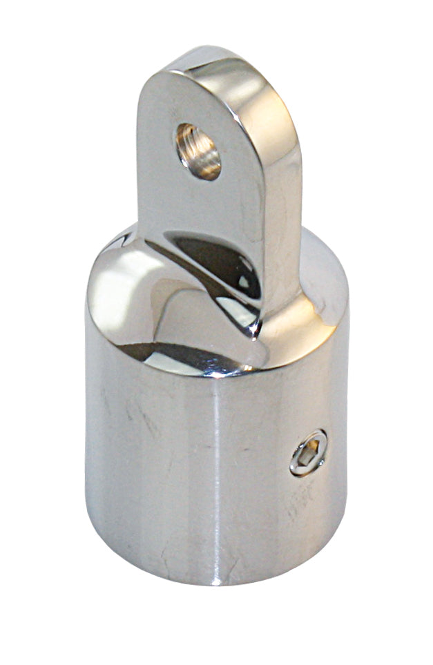 Rohrendkappe Edelstahl AISI 316 - Mit Auge und Madenschraube für 20mm/22mm/25mm/30mm