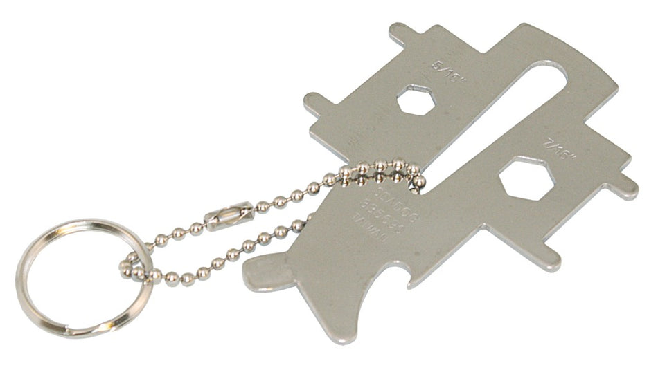 Multifunktions-Schlüssel Edelstahl für Tankdeckel mit Kettchen - 102mm