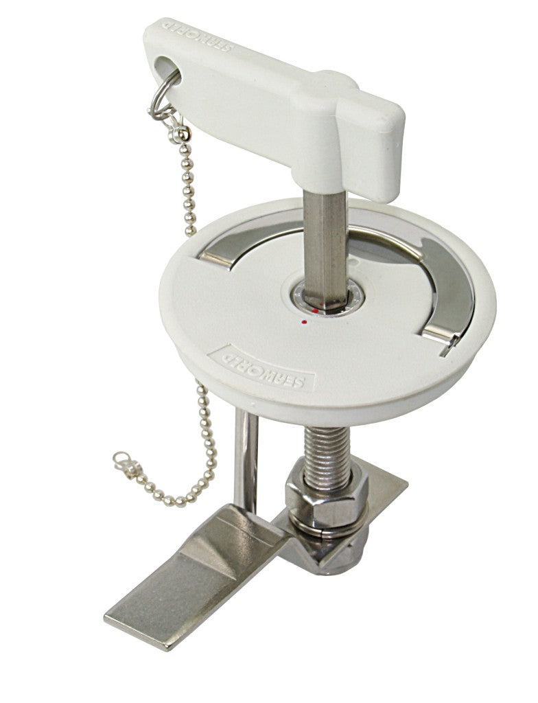 Bodenheber-Drehverschluss Nylon/GFK 80mm - Schottriegel mit klappbarem Griff Sechskant