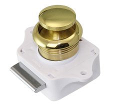 Druckknopfschnäpper rund Messing für Türen 16-22mm - poliert und verchromt rund - Messing poliert