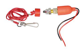 Not-Stop Schalter magnetisch MAGNETO 12V 5A-15A mit Kordel/Spiralkabel Magneto rote Kappe