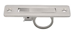 Bodenheber-Einlassgriff massiv Edelstahl A4 88x25mm mit Feder - klapperfrei poliert