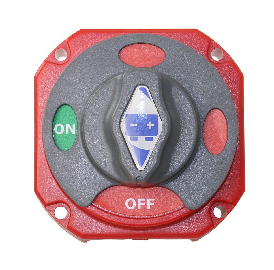 Batteriewahlschalter 12/24V 230A - Rot/Grau - Hochleistungs-Umschalter für Bootselektrik für eine Batterie