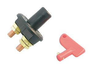 Batterieschalter 12/24V 75A schwarz/rot mit Abdeckkappe - für 1 Batterie