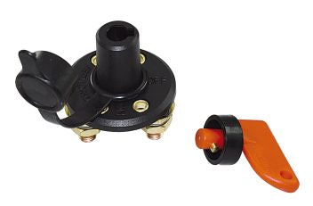 Batterieschalter 12/24V 75A schwarz/rot mit Abdeckkappe - für 1 Batterie