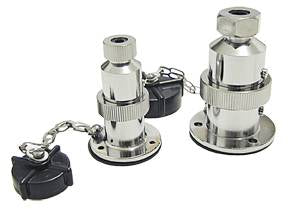 Deckverbinder Messing verchromt 12V 3A/5A 2-4-polig