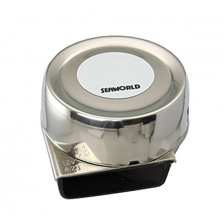 SEAWORLD Kompakthorn Edelstahl 12 V – 110 dB – Einfach/Doppelt – 400-500 Hz einfach