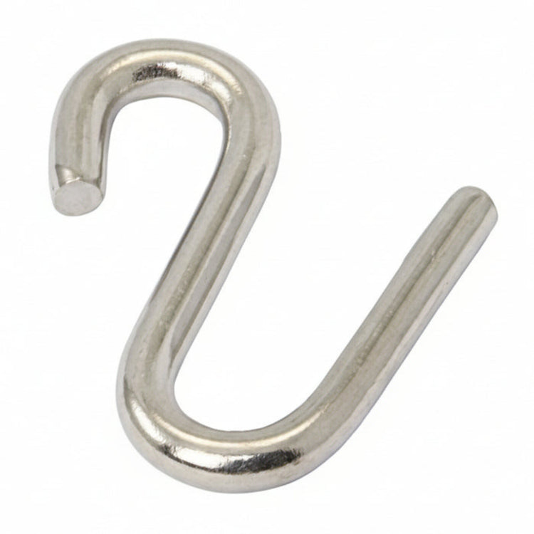 S-Haken asymmetrisch Edelstahl A2 47-61mm - Offener Haken robust